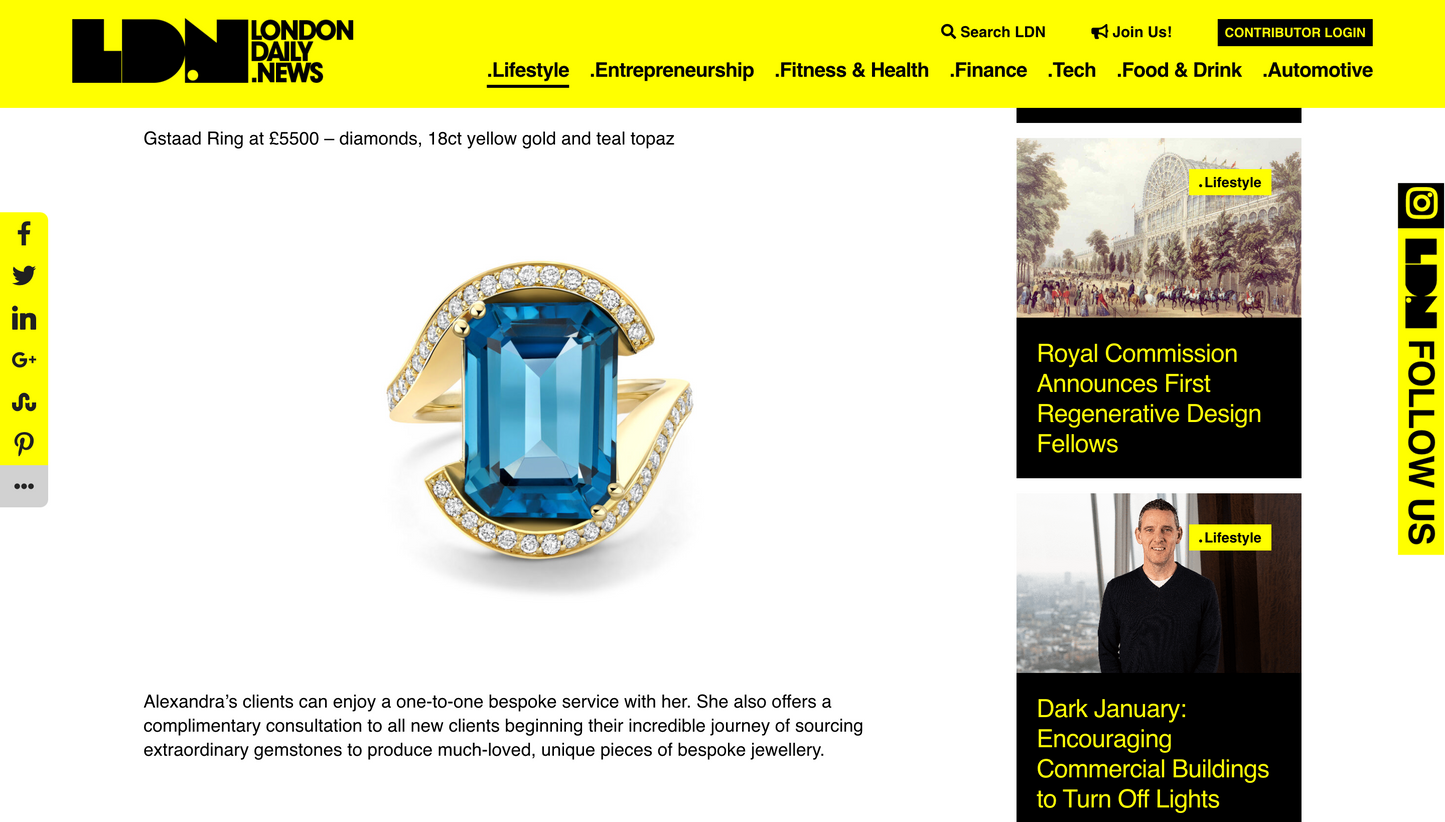 Augustine Jewels and their Gstaad Collection being featured on the London Daily News Website