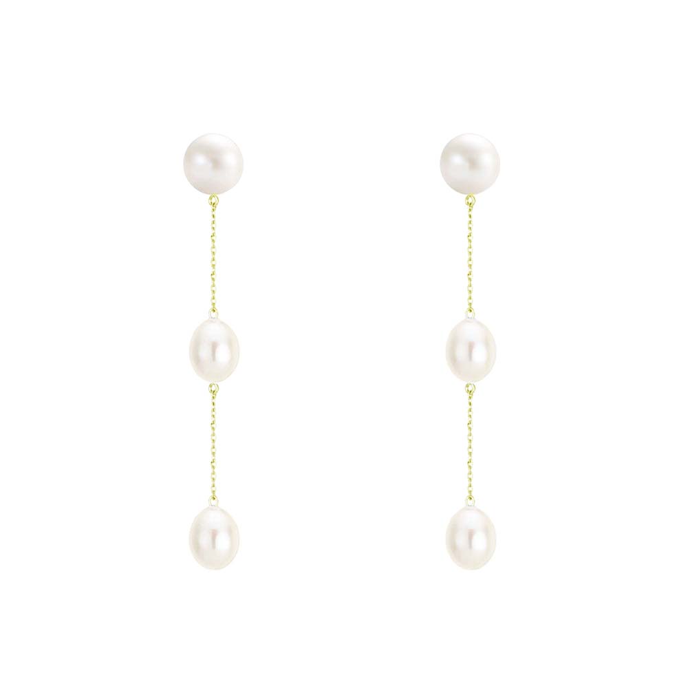 Pearl 3 Drop Earrings