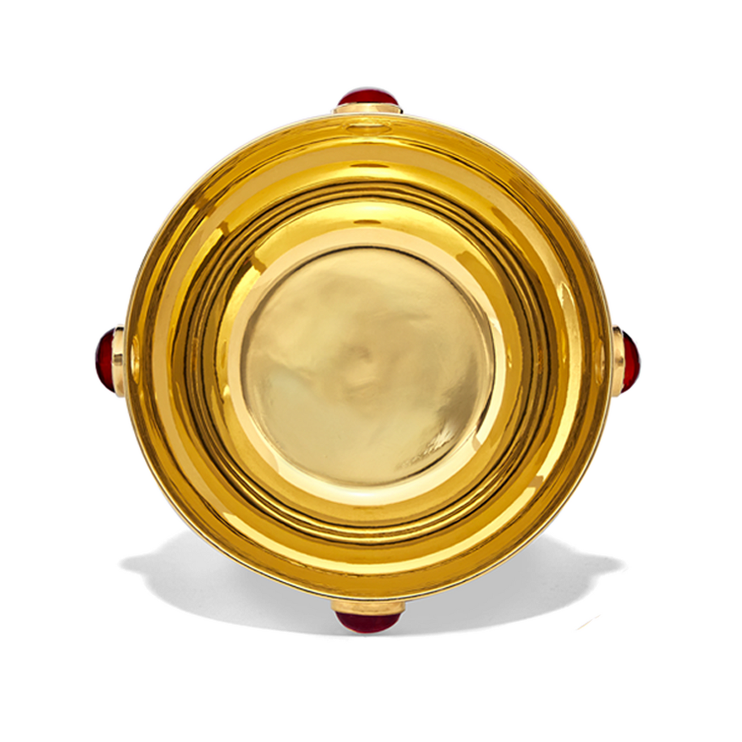 Large Gold Plated Garnet Bowl