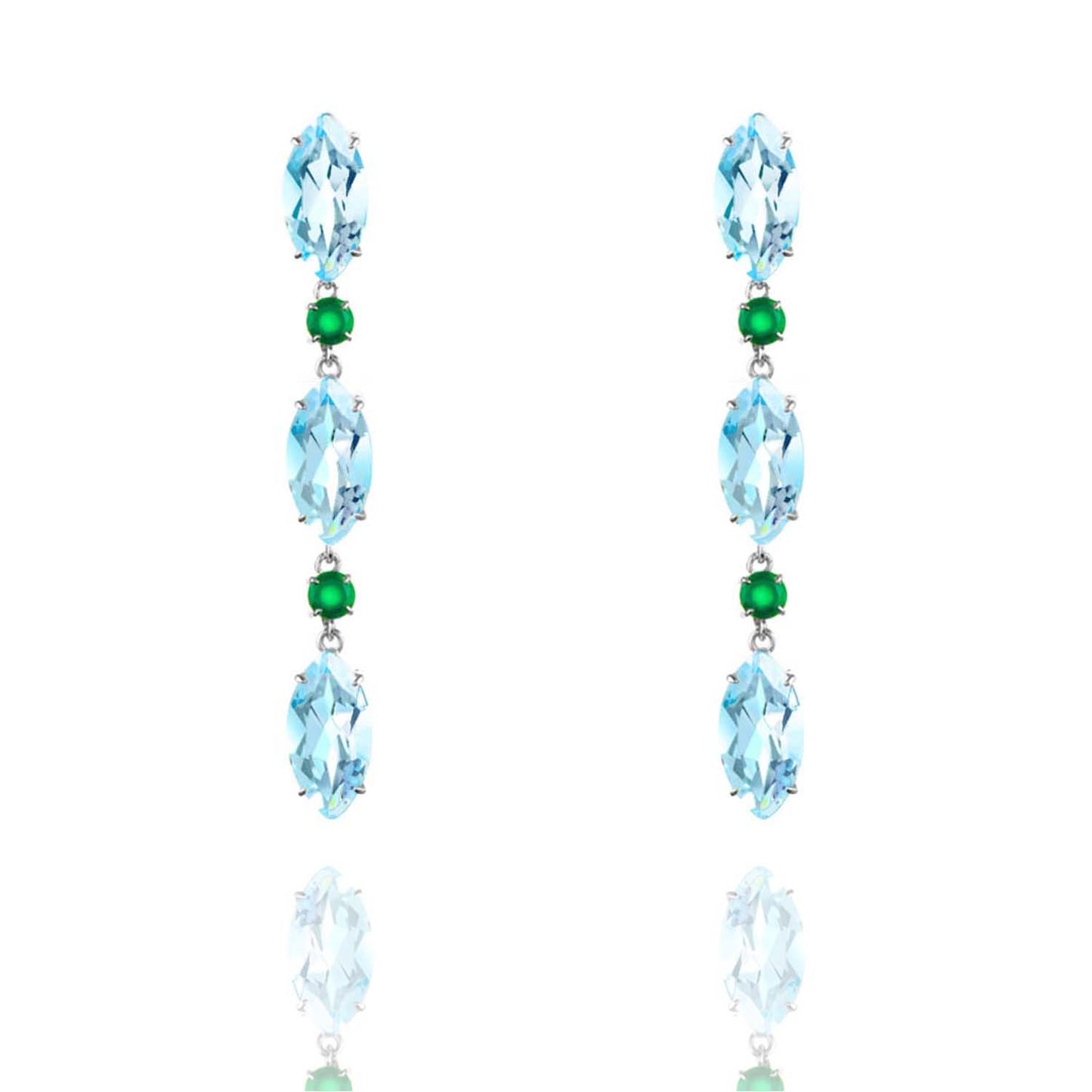 blue topaz and agate drop earrings | Augustine Jewels | English Gardens Collection