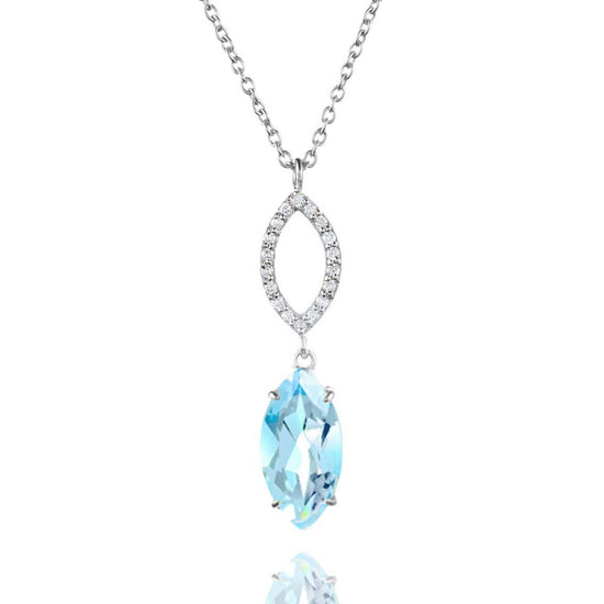 Blue Topaz & Diamond Necklace