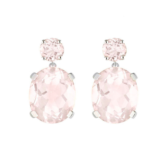 Rose Quartz Silver Drop Earrings | The South of France Collection | Augustine Jewels | Gemstone Jewellery
