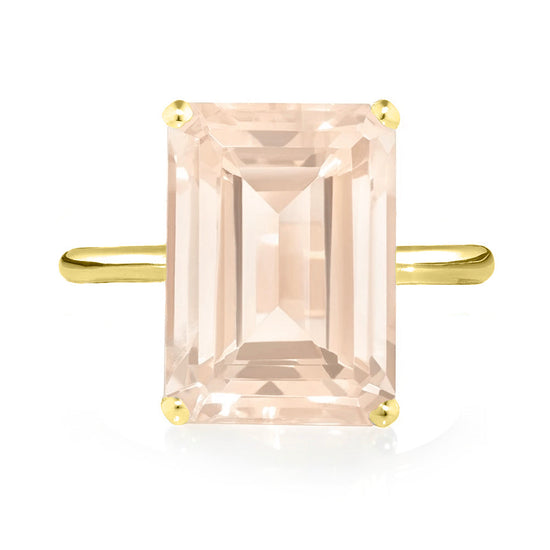 Yellow Gold Rose Quartz Ring | The South of France Collection | Augustine Jewels | Gemstone Jewellery