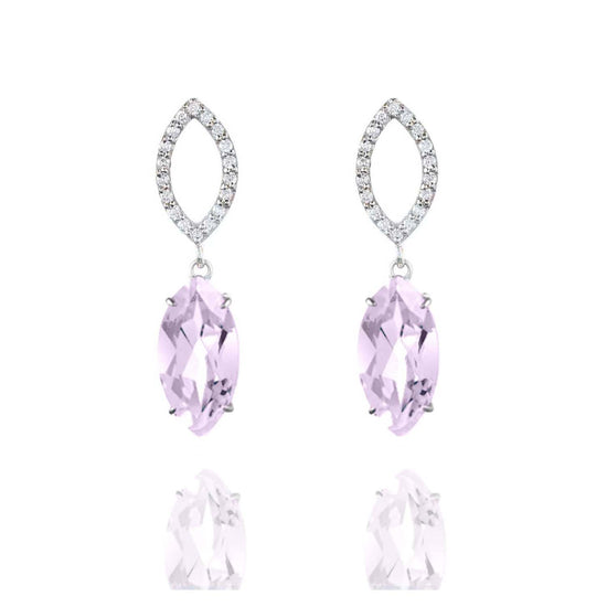 Purple Amethyst and Diamond Earrings