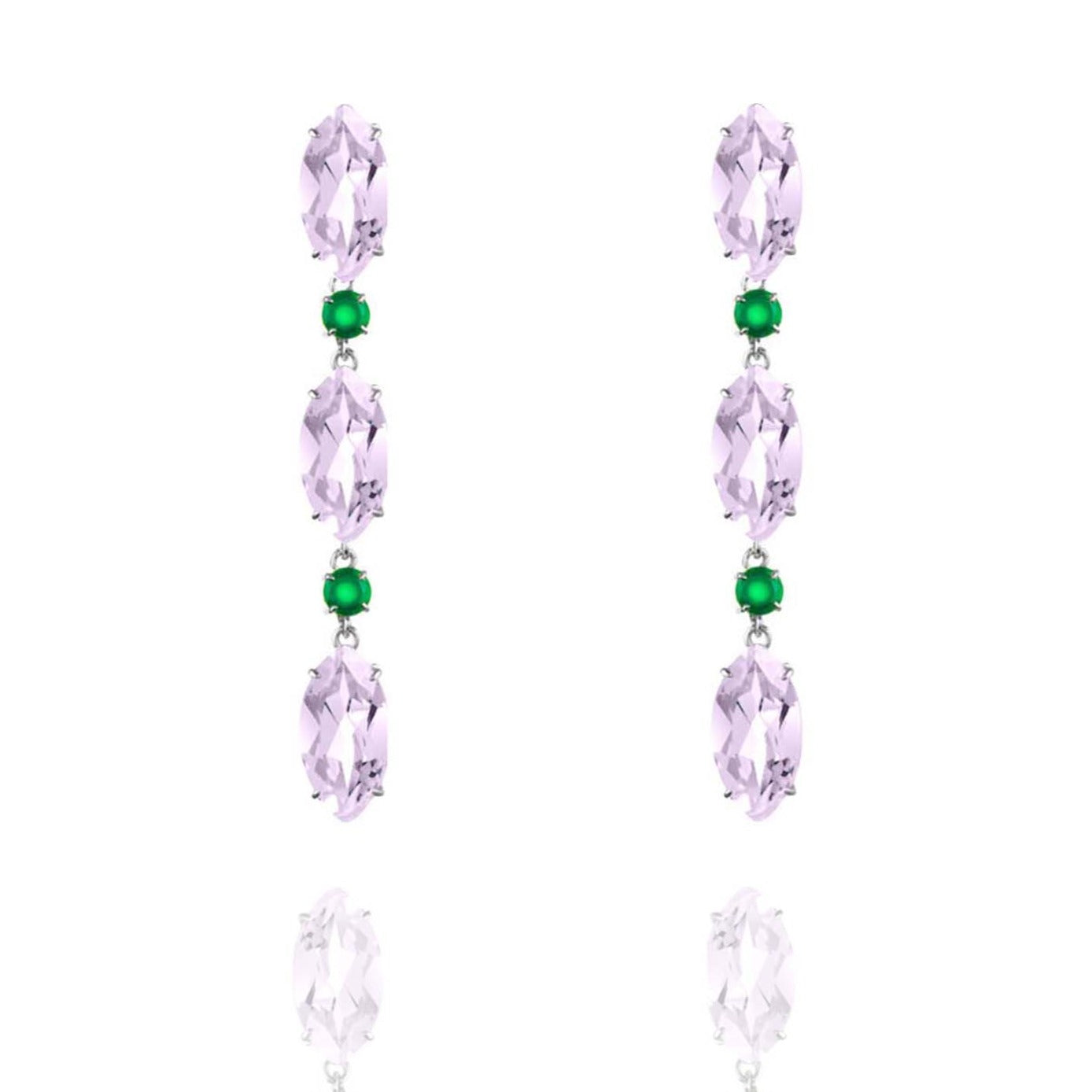 Purple Amethyst and Agate Earrings
