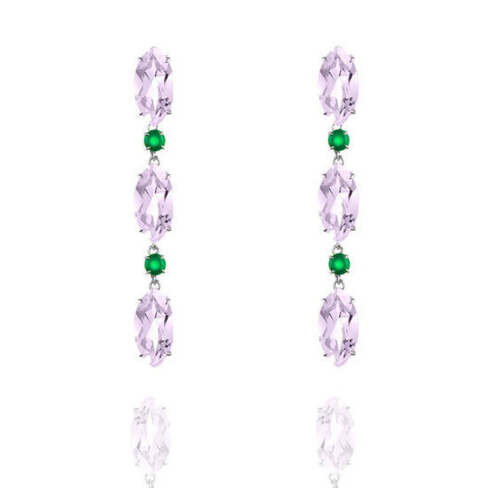 Purple Amethyst and Agate Earrings