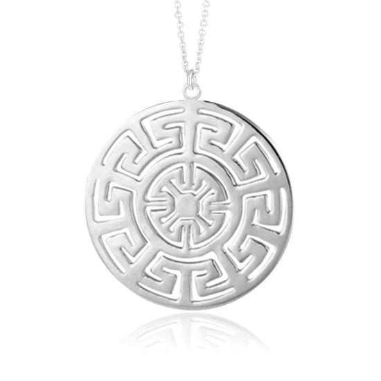 Silver Aztec Pendant Necklace