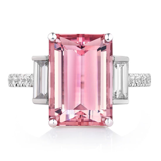 Bespoke Pink Tourmaline & Diamond Ring | Augustine Jewels