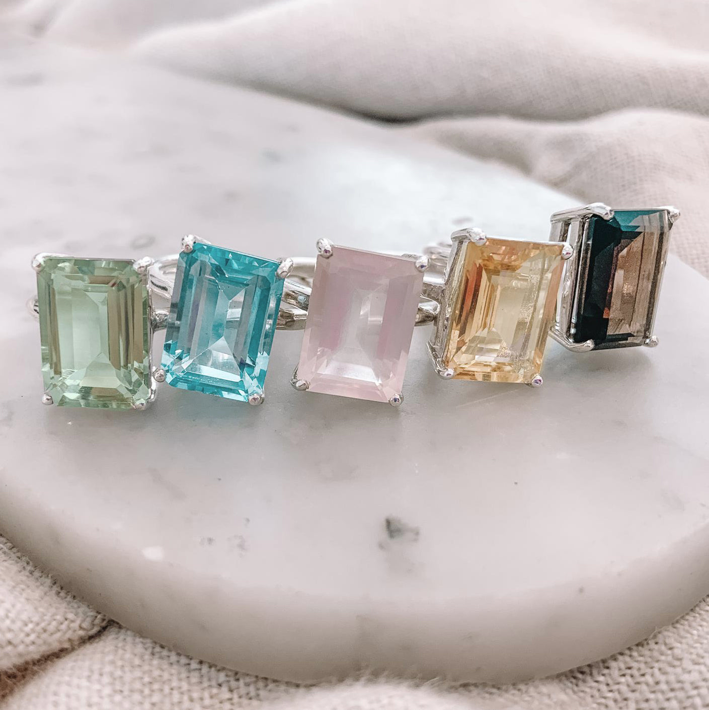Silver Gemstone Rings | The South of France Collection | Augustine Jewels | Gemstone Jewellery