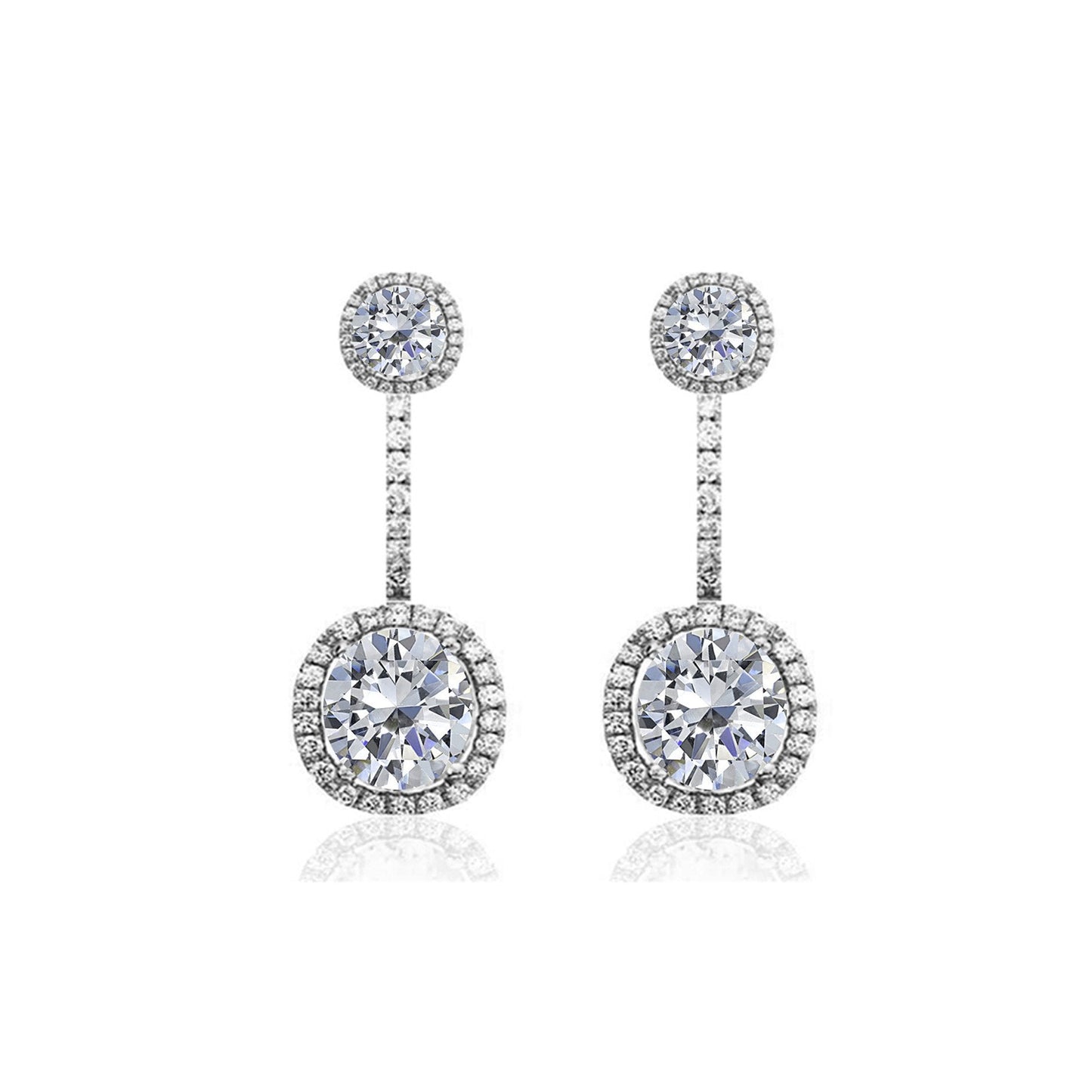 18ct White Gold Diamond Drop Earrings | Augustine Jewels | Diamond Collection