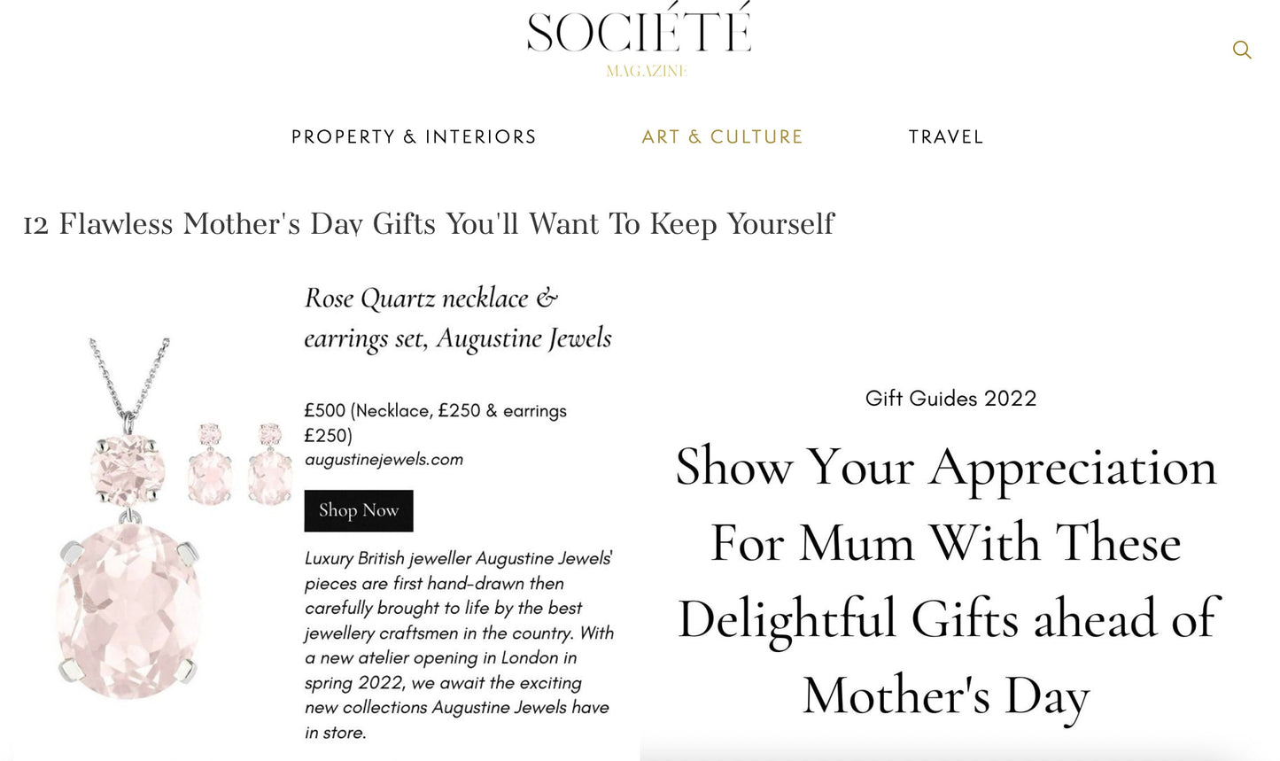 Augustine Jewels Featured in Société Magazine