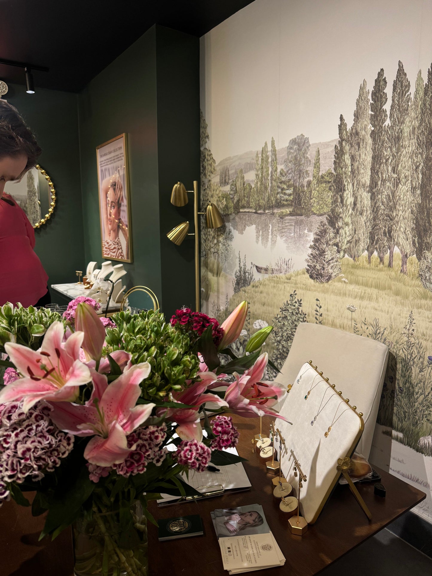 Flowers at the entrance of the store 