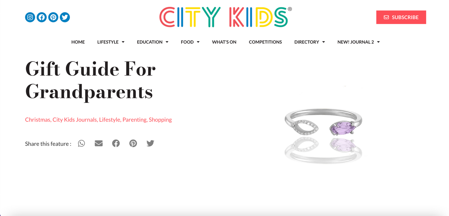 Augustine Jewels feature in City Kids Magazine