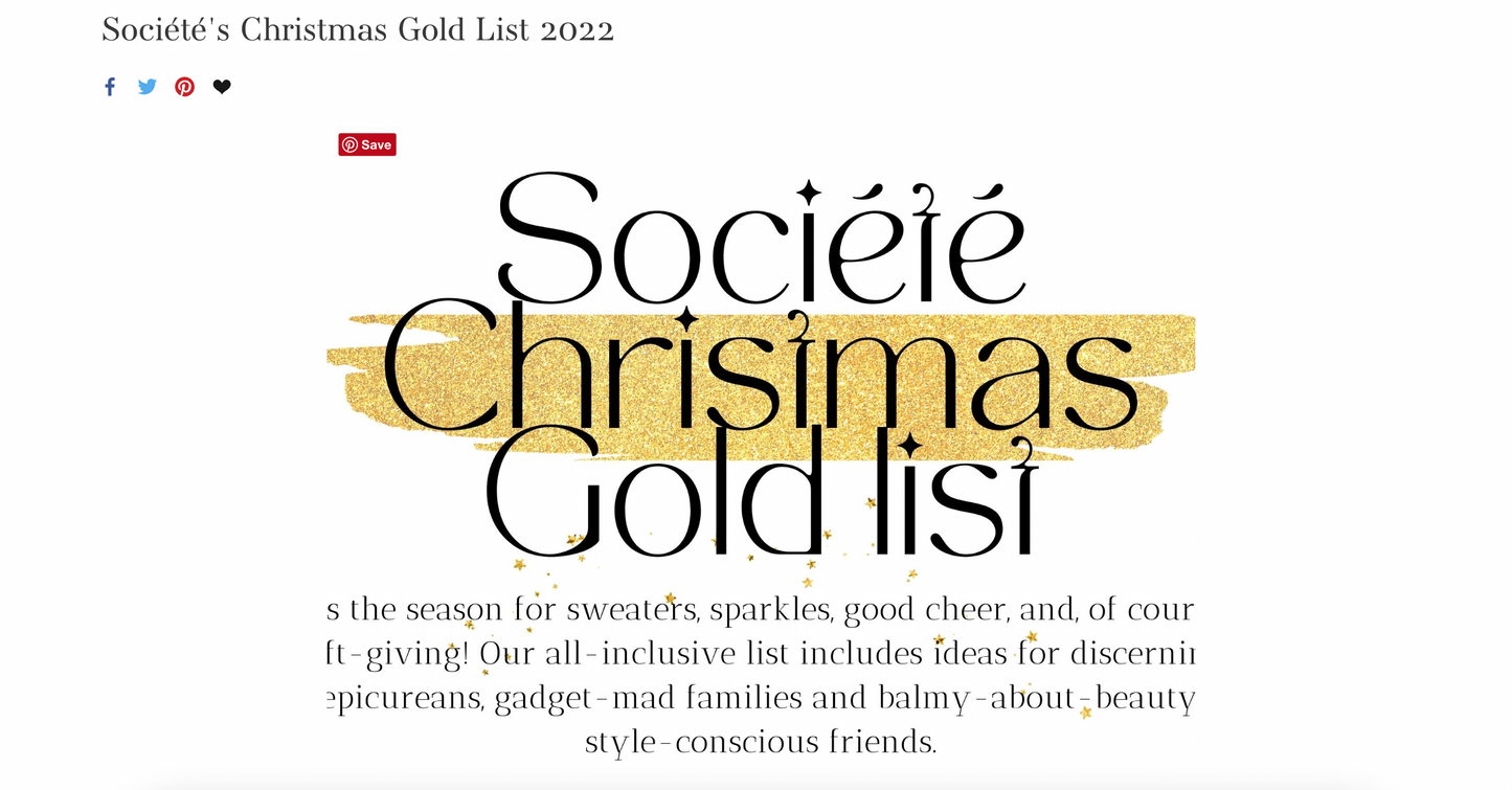 Augustine Jewels featured in Société's Christmas Gold List