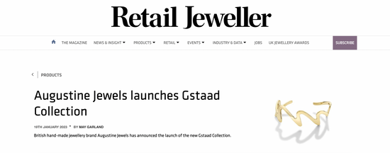Augustine Jewels Gstaad Collection features in Retail Jeweller