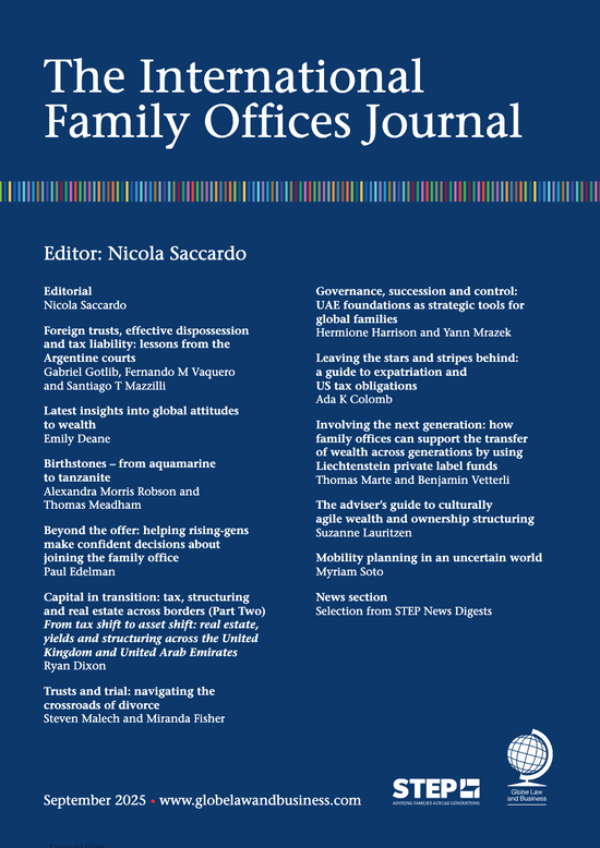 Augustine Jewels feature in The International Family Offices Journal!