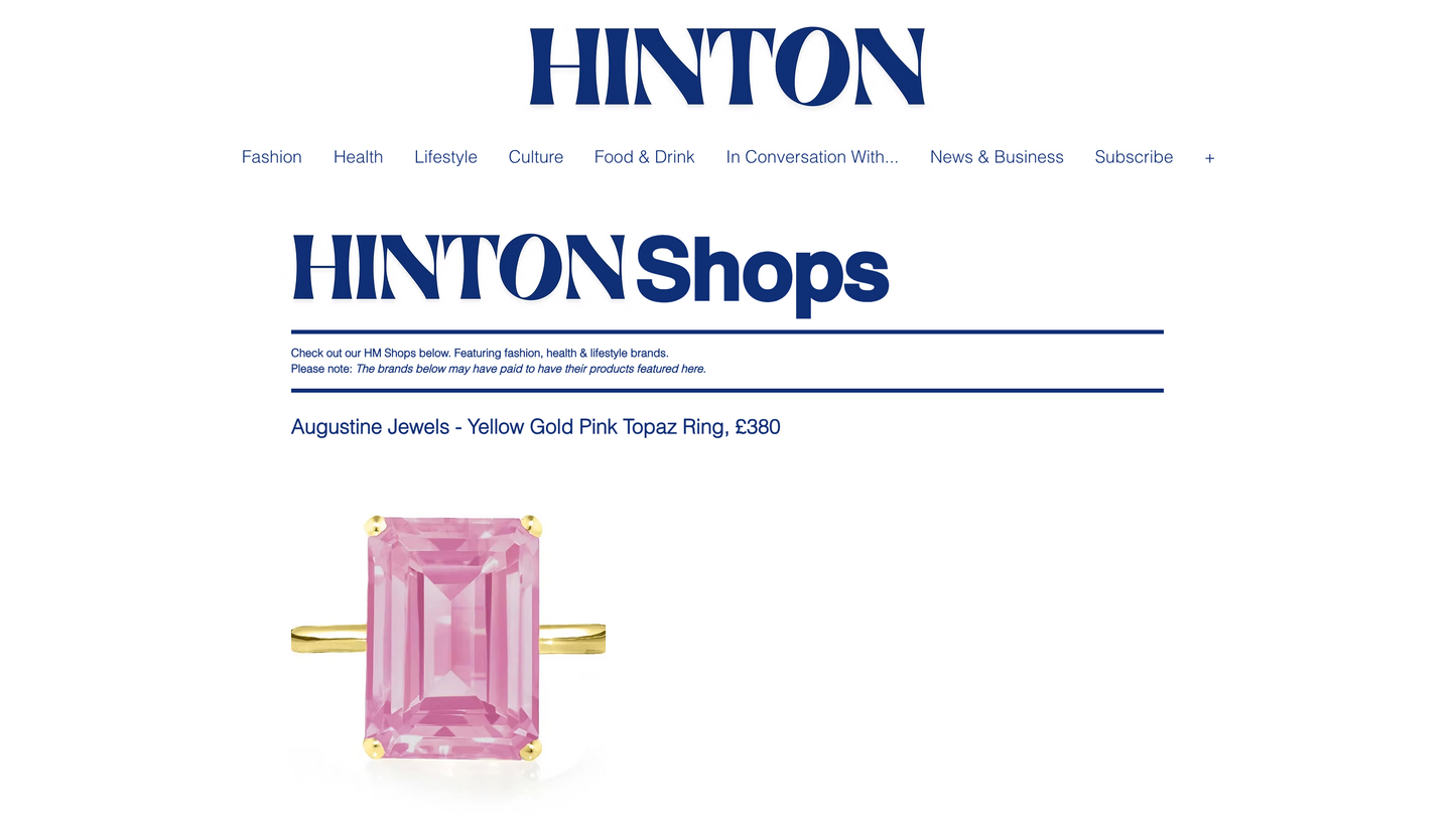 Augustine Jewels Featured in Hinton Magazine!