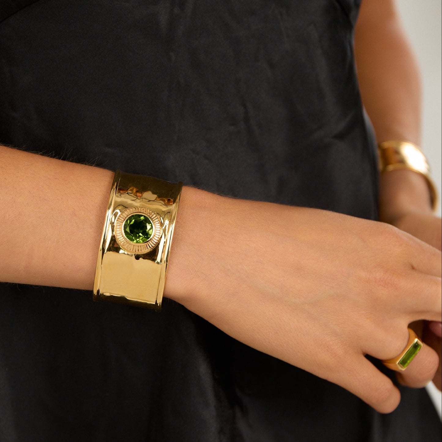Egyptian Statement Bangle With Peridot