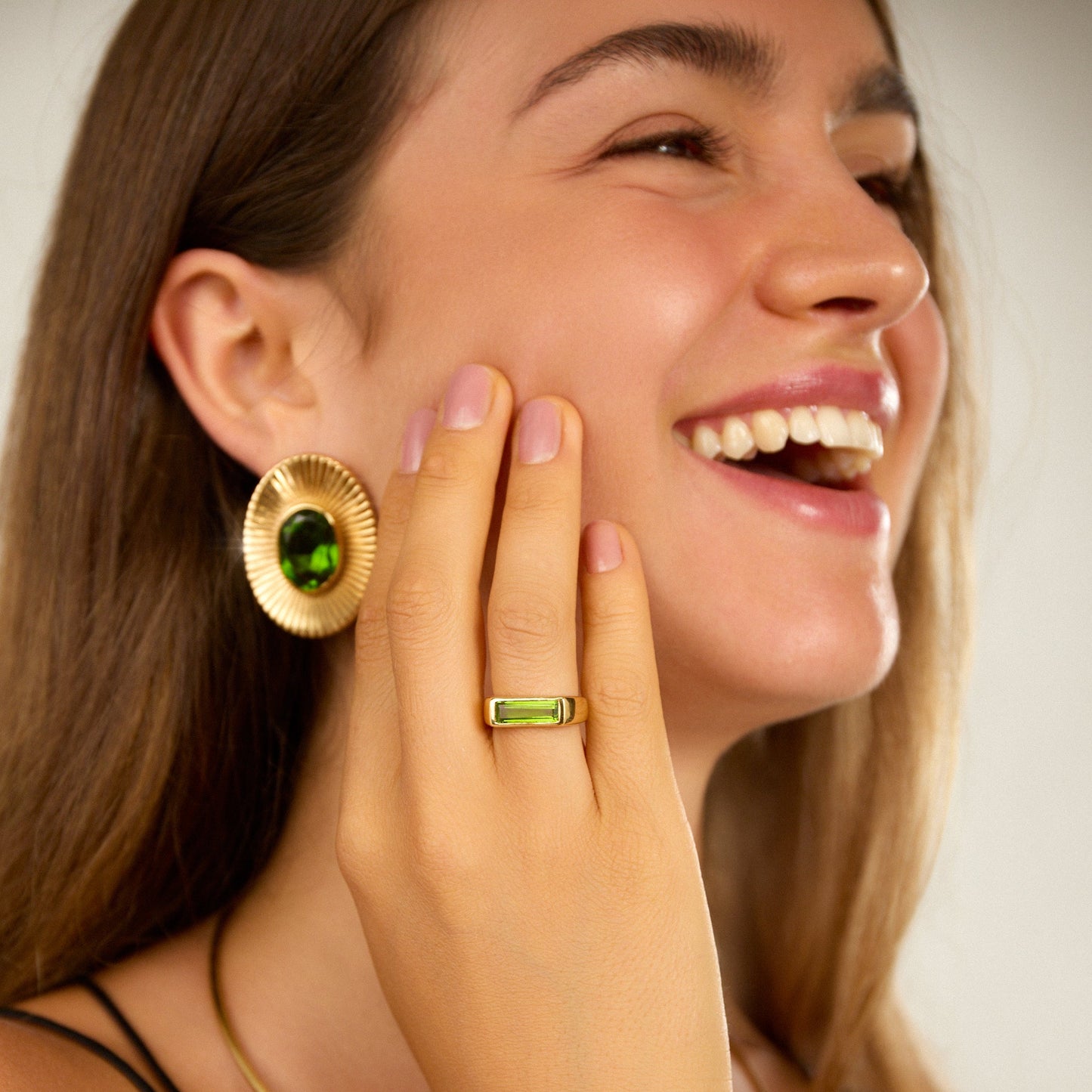 Egyptian Bar Ring with Peridot