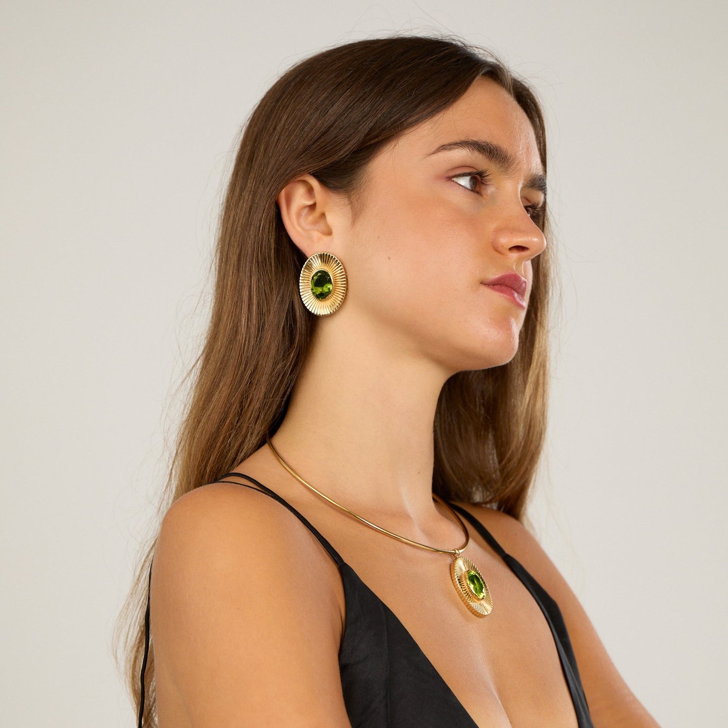 Egyptian Statement Necklace with Peridot