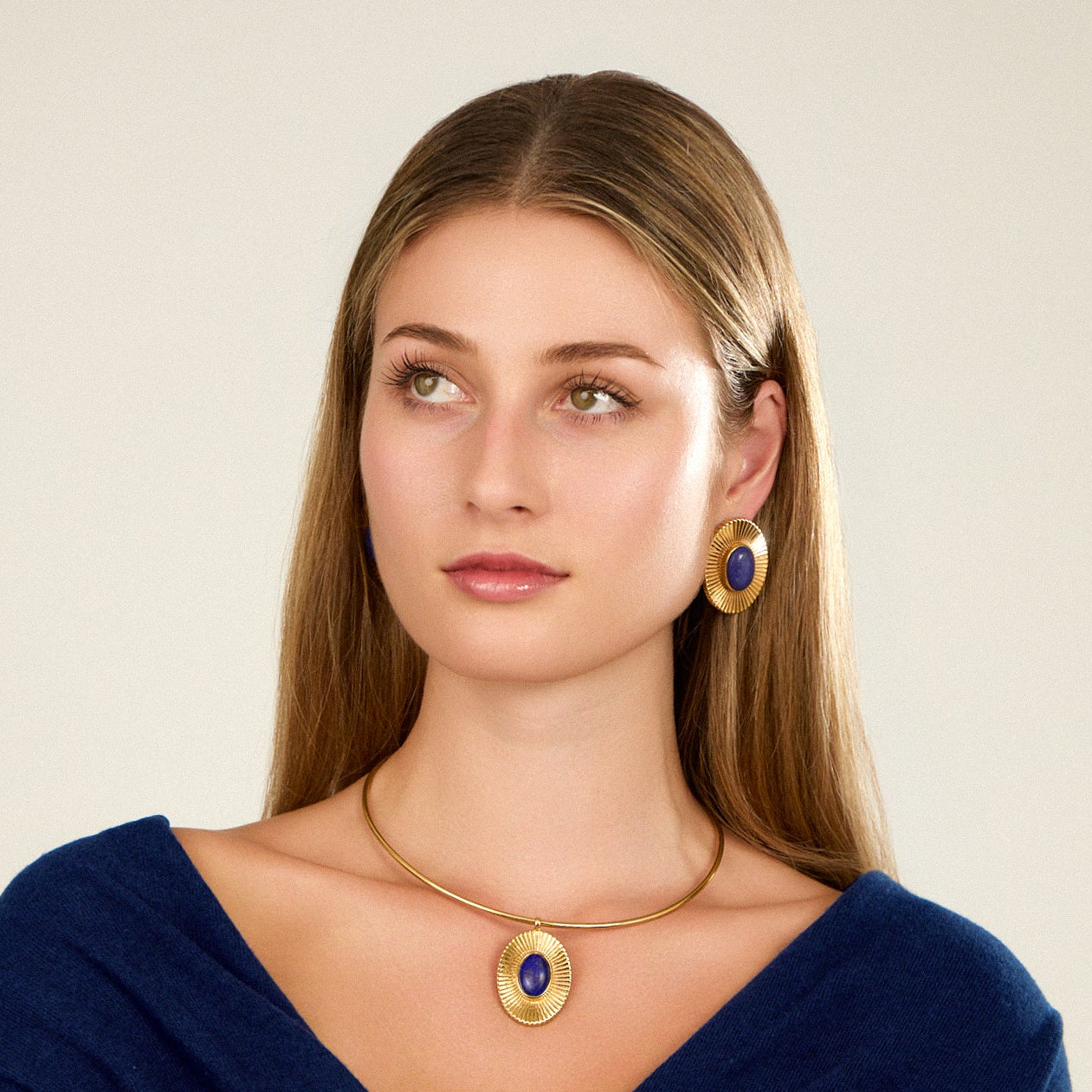Egyptian Statement Necklace with Lapis Lazuli