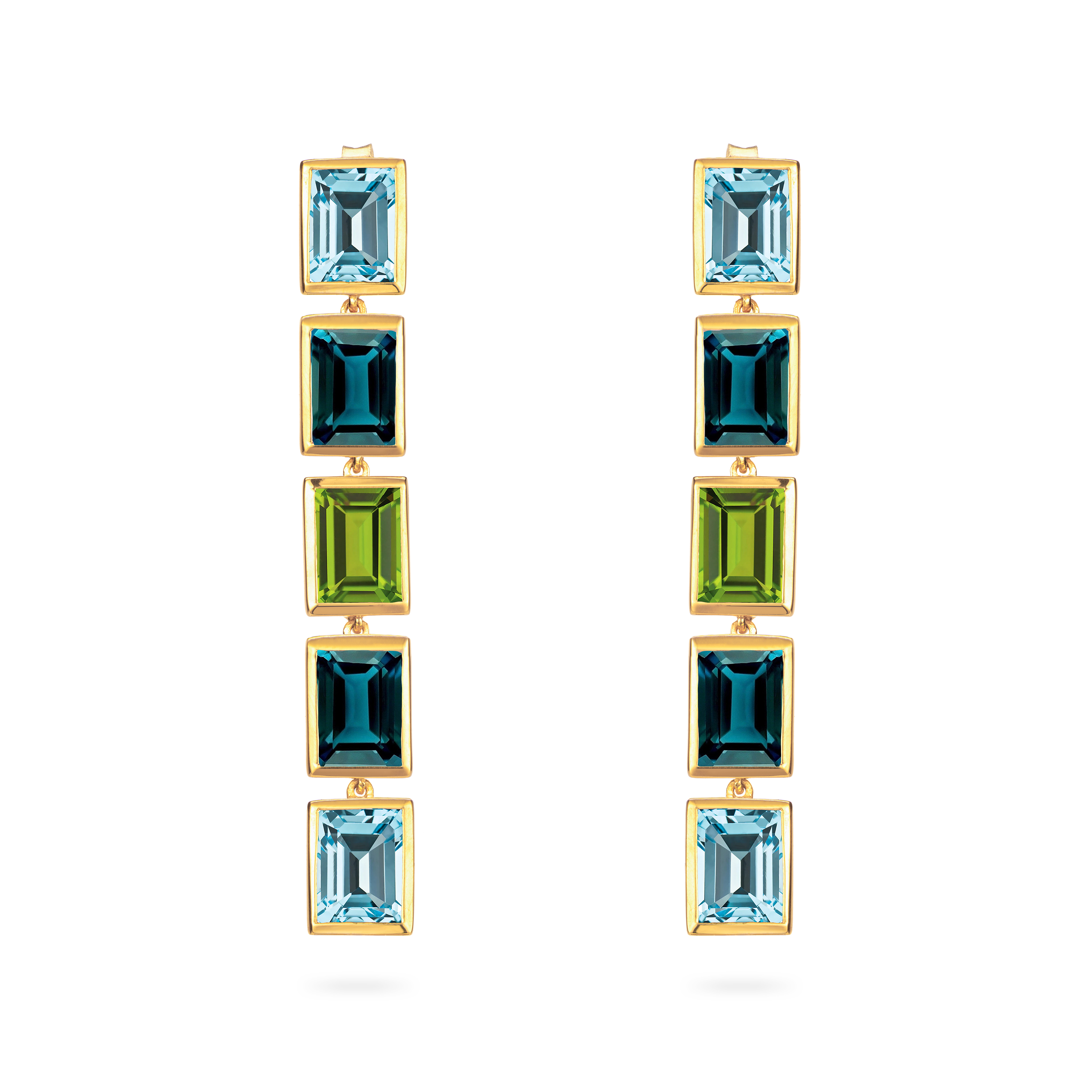 5 drop topaz earrings