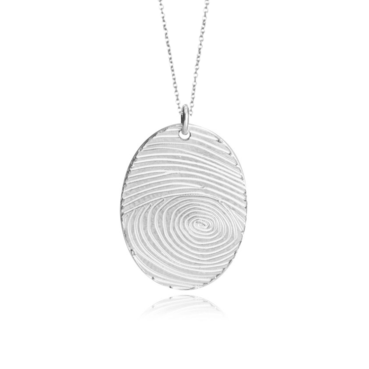 Sterling Silver Finger Print Necklace - Augustine Jewels