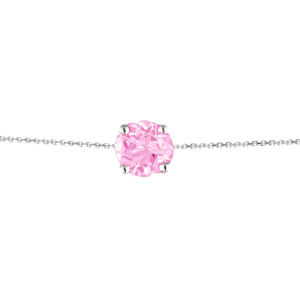 Sterling Silver Pink Topaz Bracelet