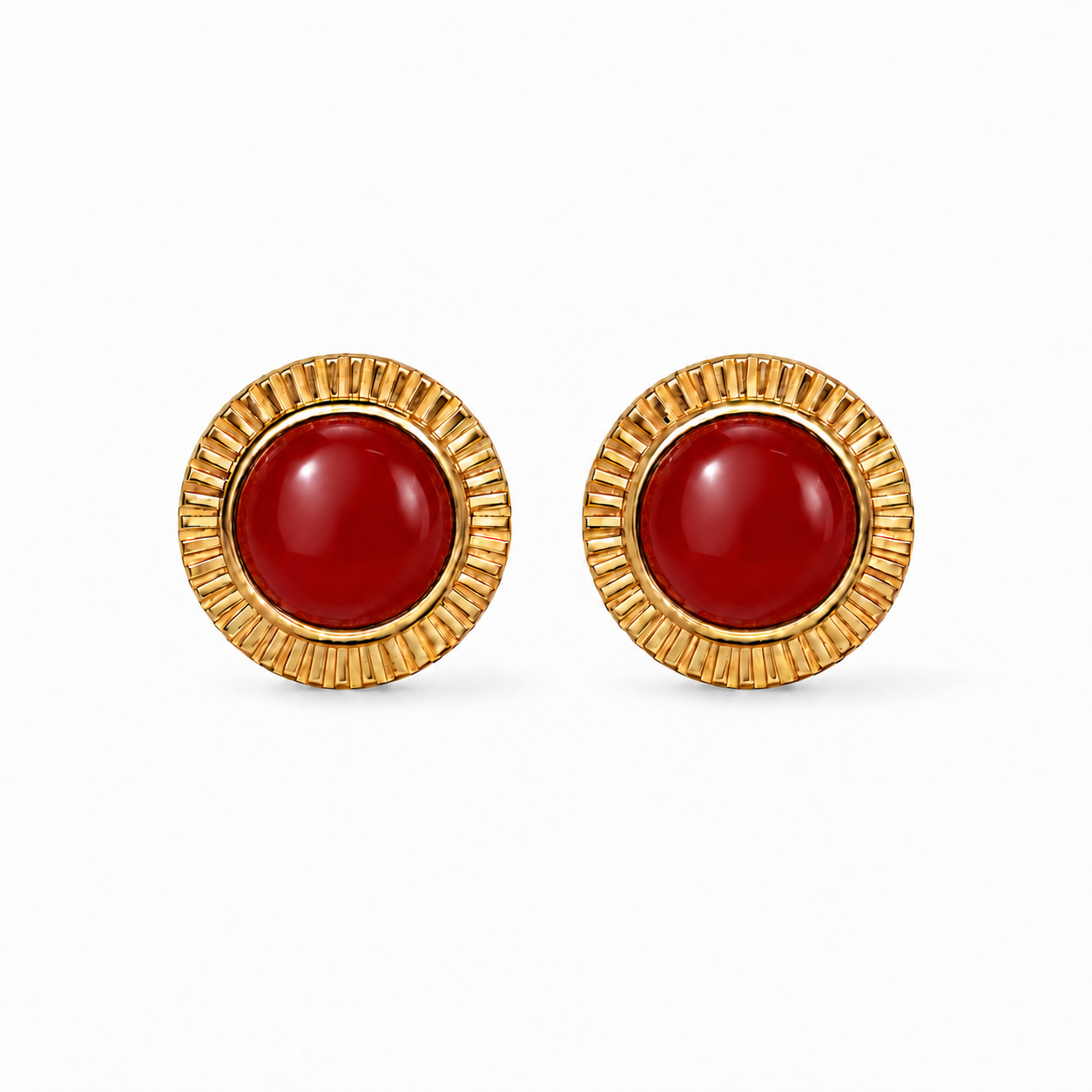 Egyptian Stud Earrings with Carnelian