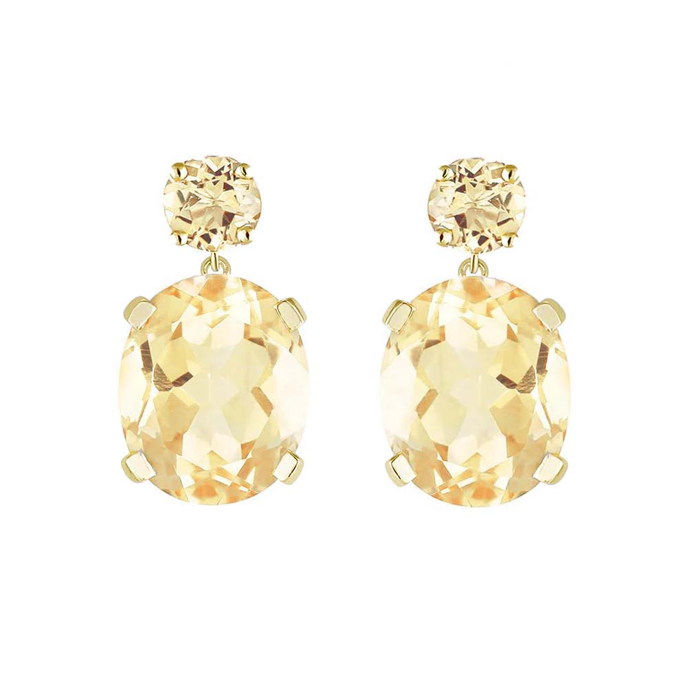 Citrine Yellow Gold Drop Earrings | Augustine Jewels | South of France Jewellery Collection