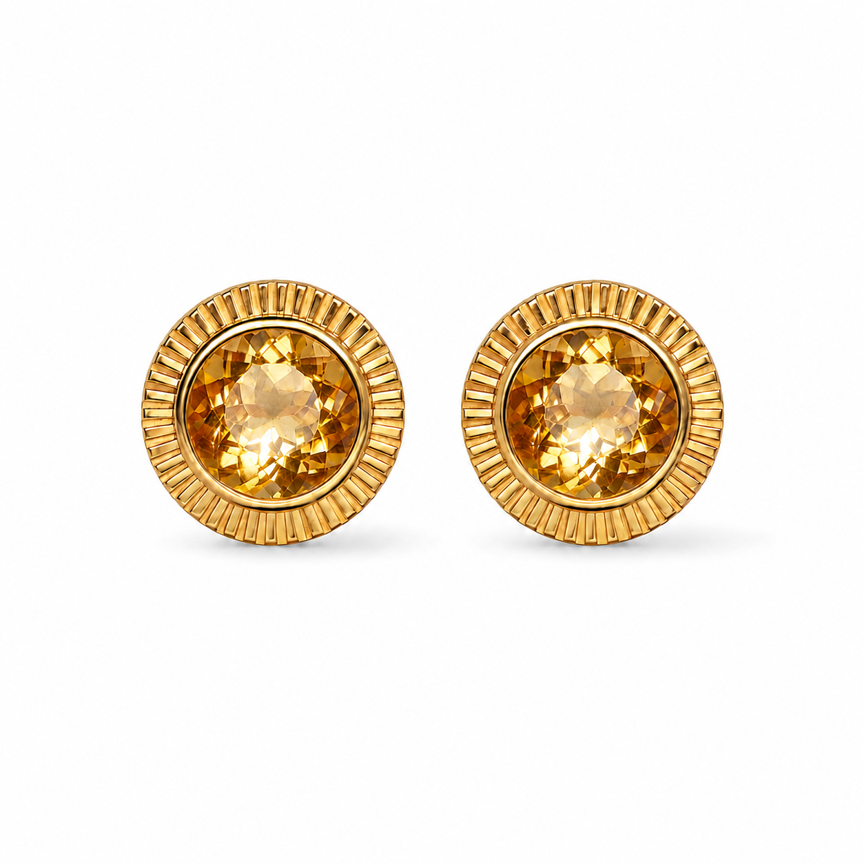 Egyptian Stud Earrings with Citrine