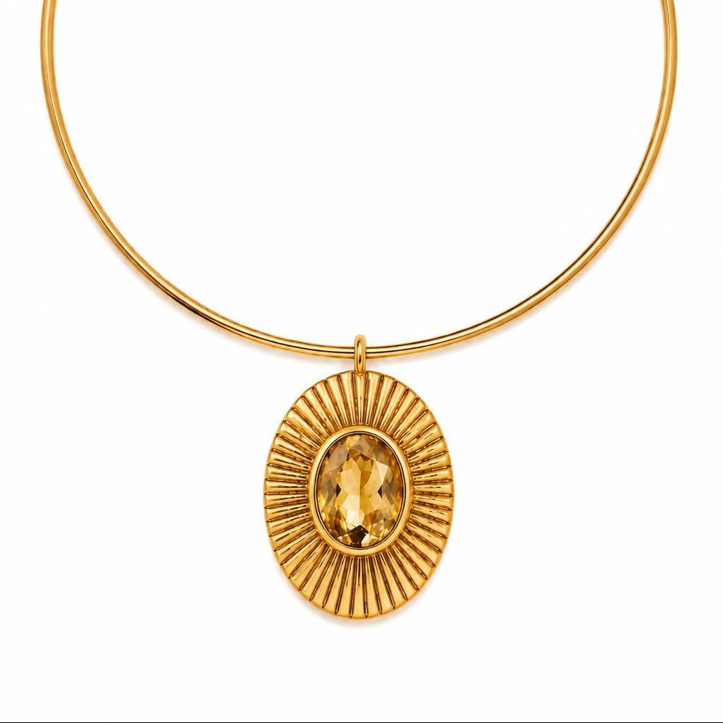 Egyptian Statement Necklace with Citrine