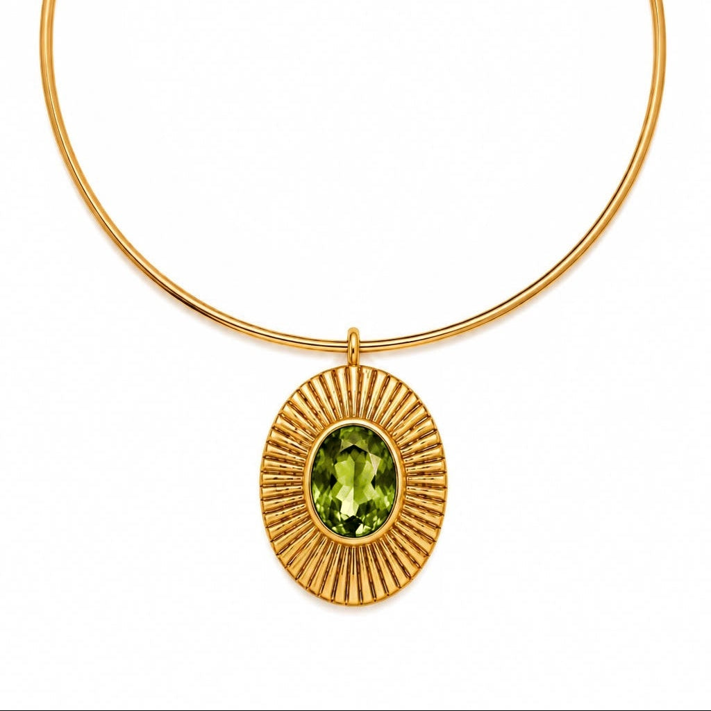 Egyptian Statement Necklace with Peridot