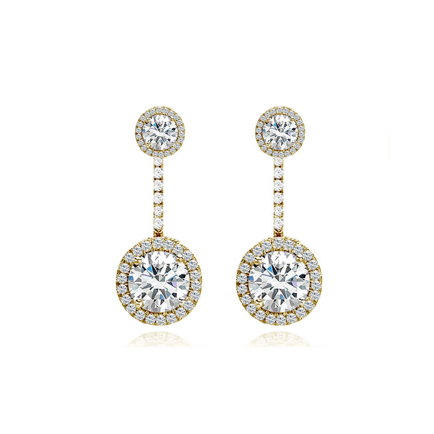 18ct Yellow Gold Diamond Drop Earrings - Augustine Jewels