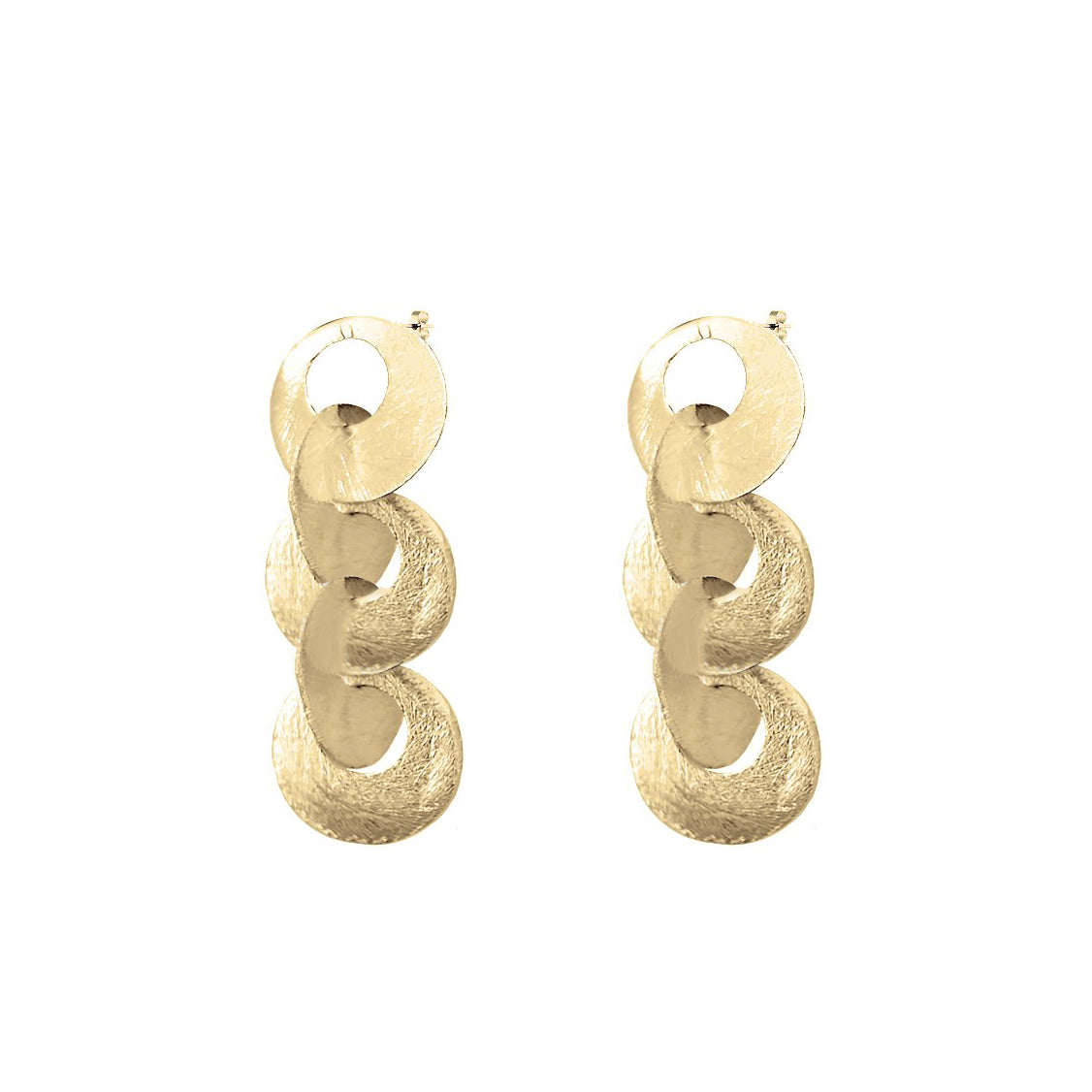 Yellow Gold Curve Drop Earrings by Augustine Jewels