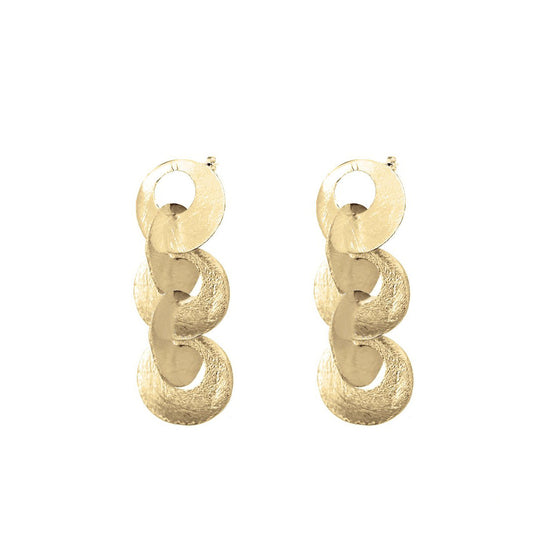 Load image into Gallery viewer, Yellow Gold Vermeil Curve Drop Earrings
