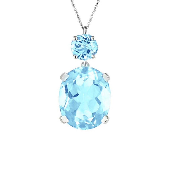 Sterling Silver Sky Blue Topaz Drop Necklace Augustine Jewels
