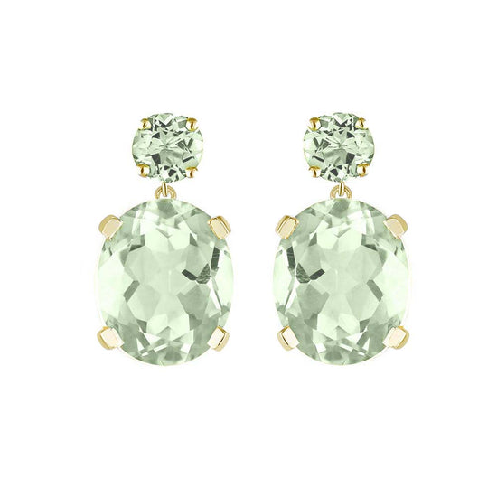 Green Amethyst Yellow Gold Drop Earrings | Augustine Jewels | South of France Jewellery Collection