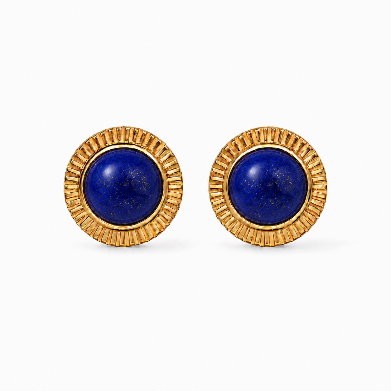 Egyptian Stud Earrings with Lapis Lazuli