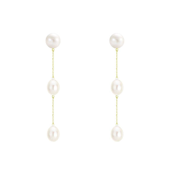 Pearl 3 Drop Earrings