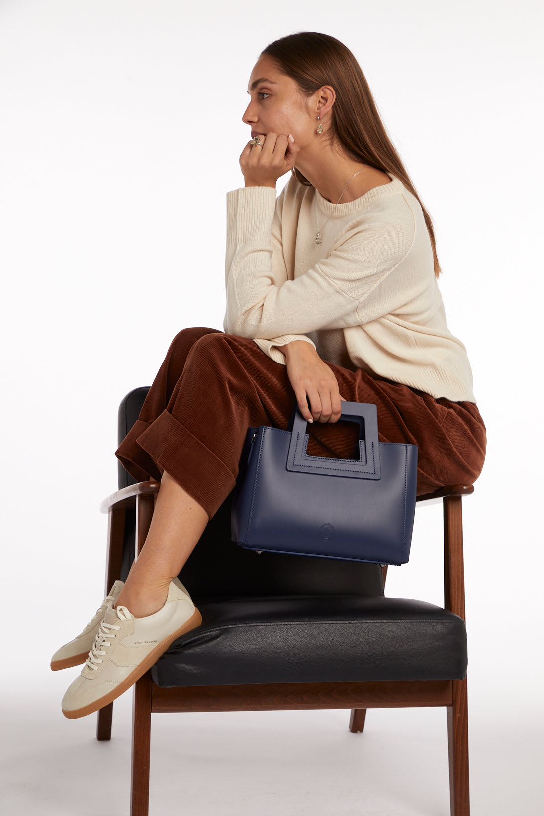 Large Navy Blue Bag - Augustine Jewels