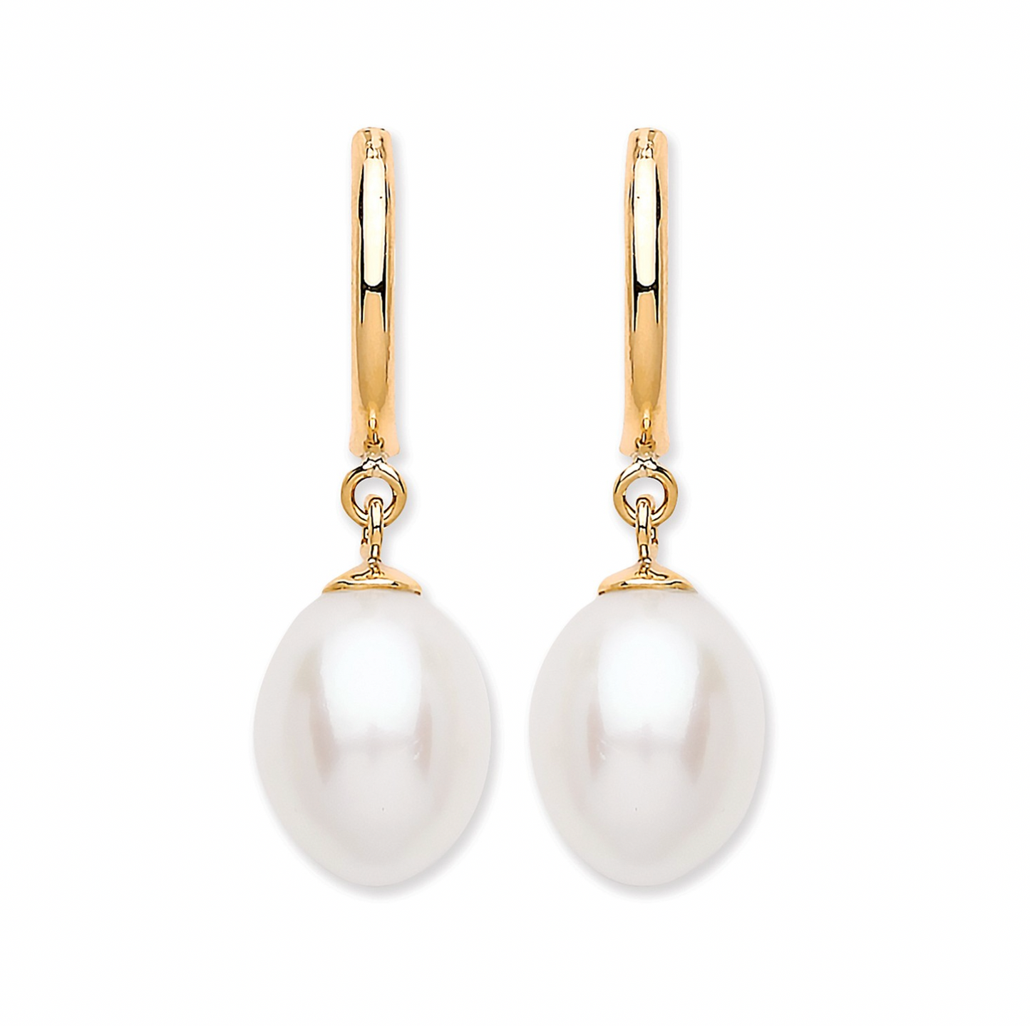 9ct Yellow Gold Freshwater Pearl Drop Earrings - Augustine Jewels
