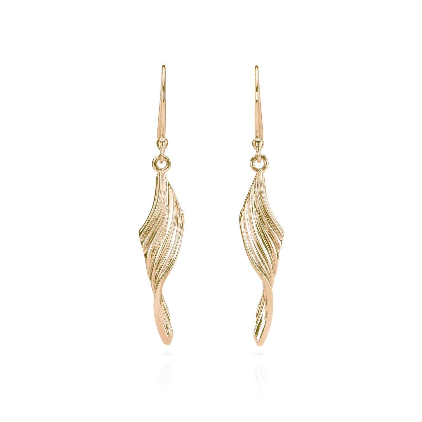 Curved Gold Shell Drop Earrings - Augustine Jewels