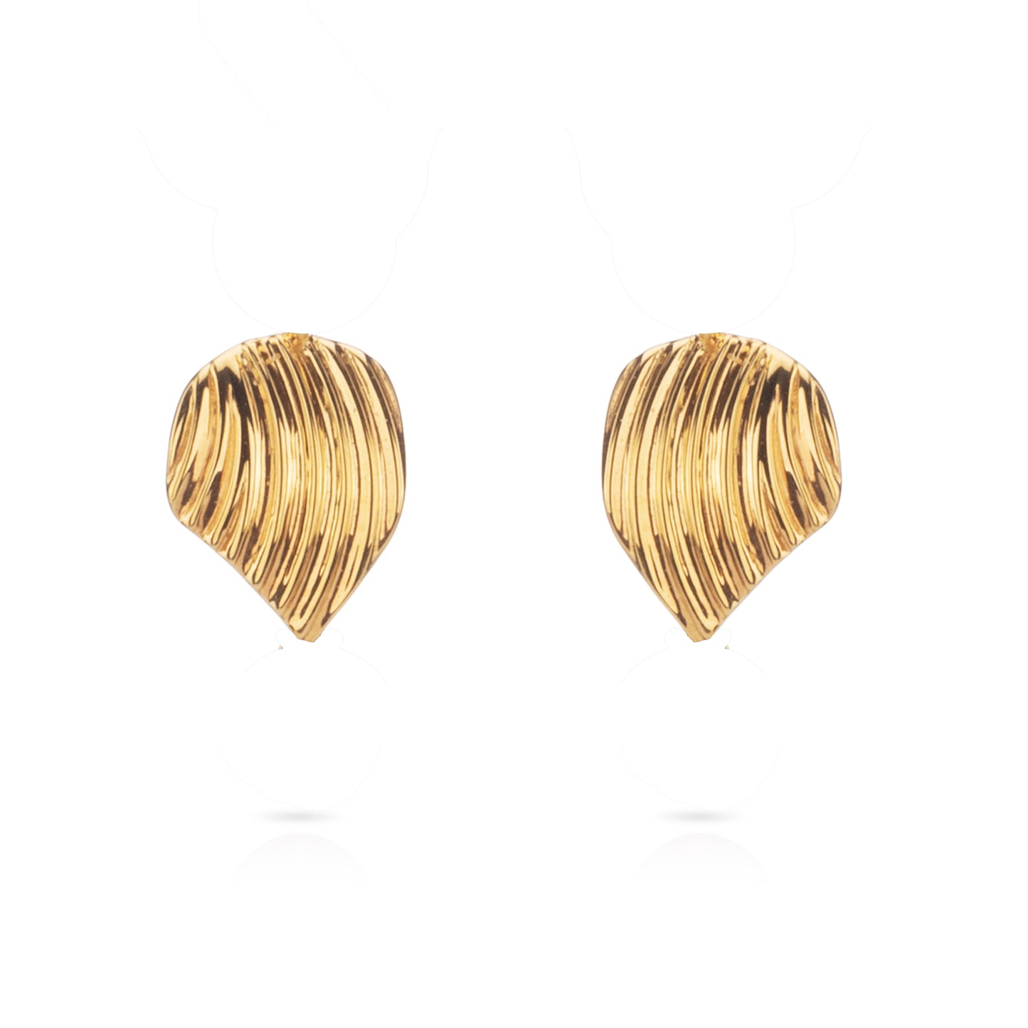 Gold Shell Stud Earrings - Augustine Jewels