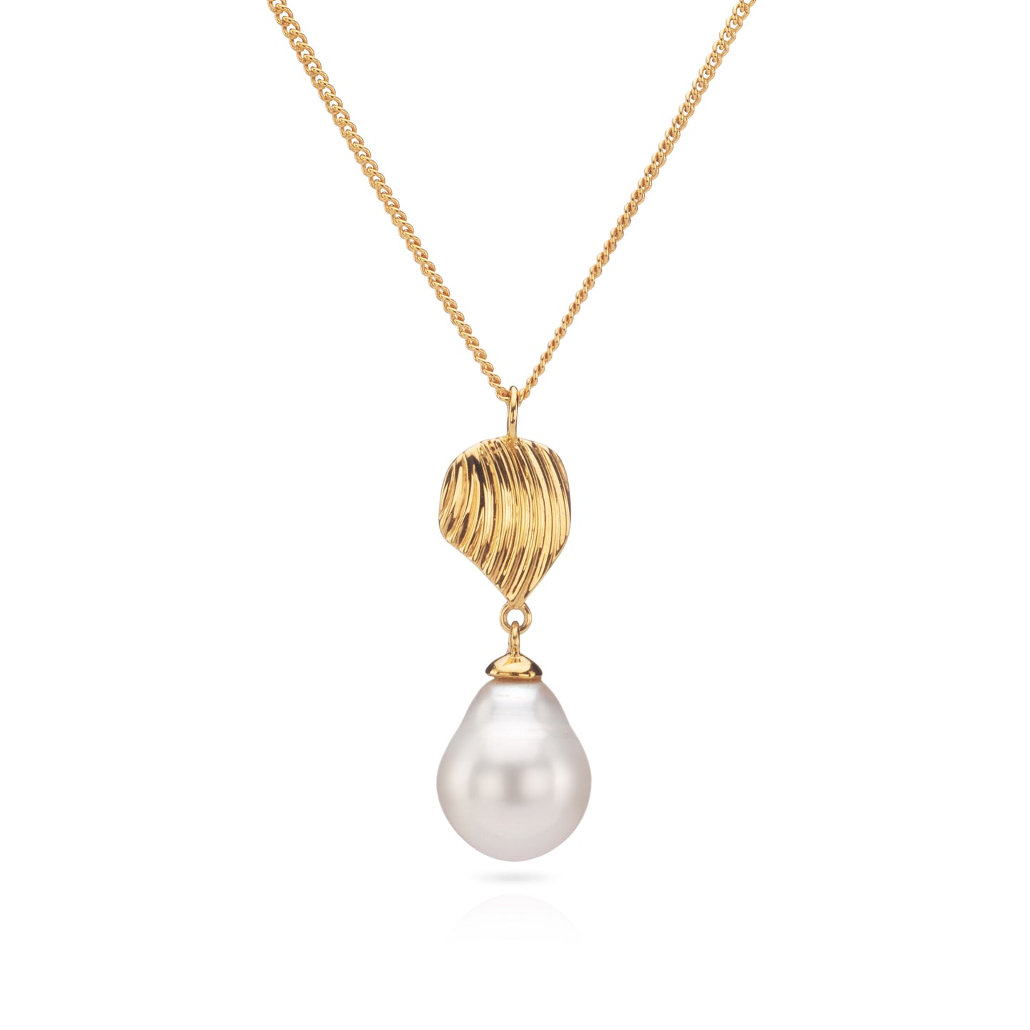 Gold Shell and Pearl Necklace - Augustine Jewels