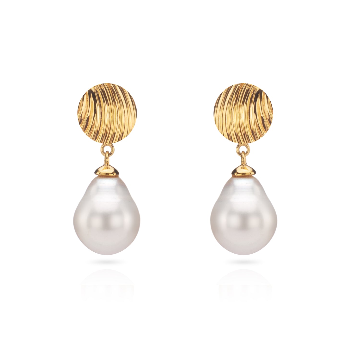 Gold Shell and Pearl Drop Earrings - Augustine Jewels