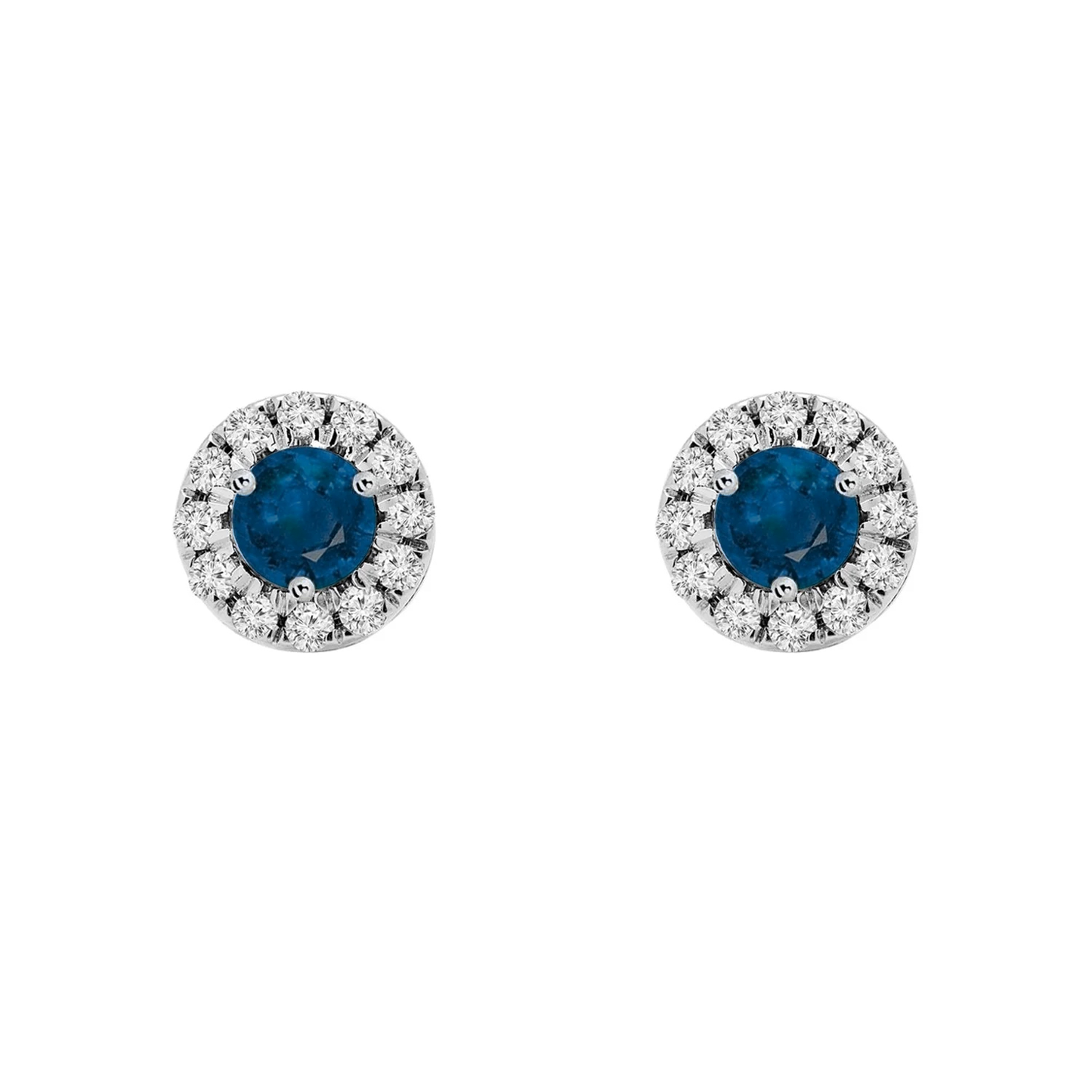 Sapphire Birthstone Halo Earrings - Augustine Jewels