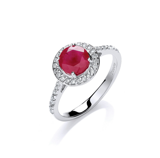 Load image into Gallery viewer, 9ct White Gold Ruby and Diamond Ring

