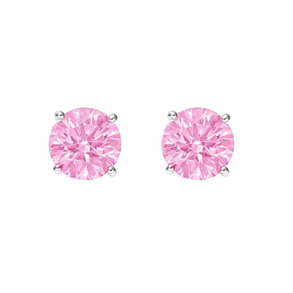 Sterling Silver Pink Topaz Stud Earrings - Augustine Jewels