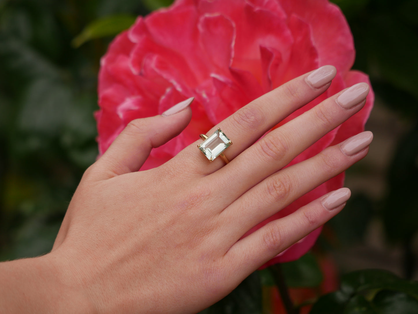 Yellow Gold Green Amethyst Ring - Augustine Jewels